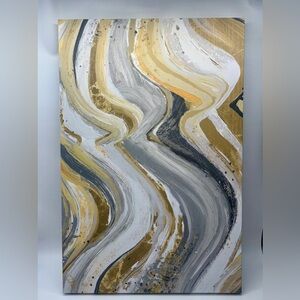 “New Concept Mustard Gray” Contemporary Abstract Canvas, 20”x 30”,GreatBIGCanvas